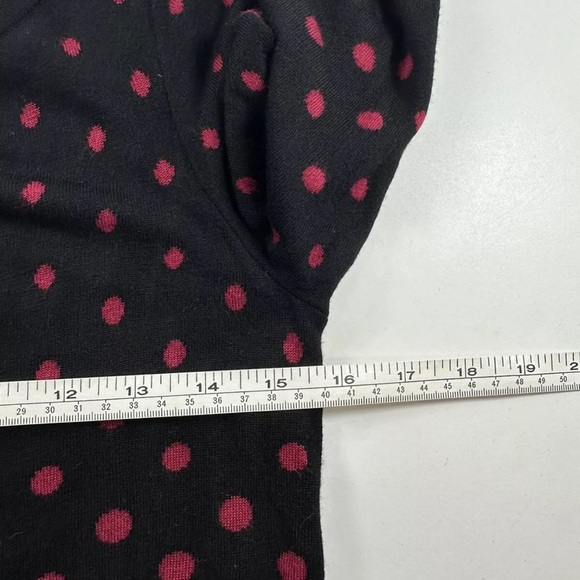 WHITE HOUSE BLACK MARKET Two Way Interchangeable Sweater XS Black Pink Polka Dot - Picture 4 of 6